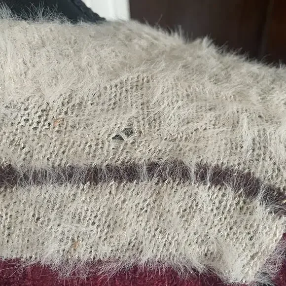 Maeve Anthropologie Short Sleeve Cardigan Sweater Womens LARGE Red Blue Sparkle - Picture 4 of 11